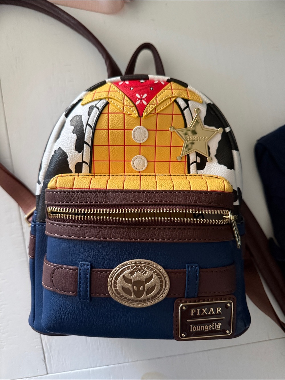Loungefly Pixar Woody-Inspired Mini Backpack - Yellow, Blue, Brown, Black